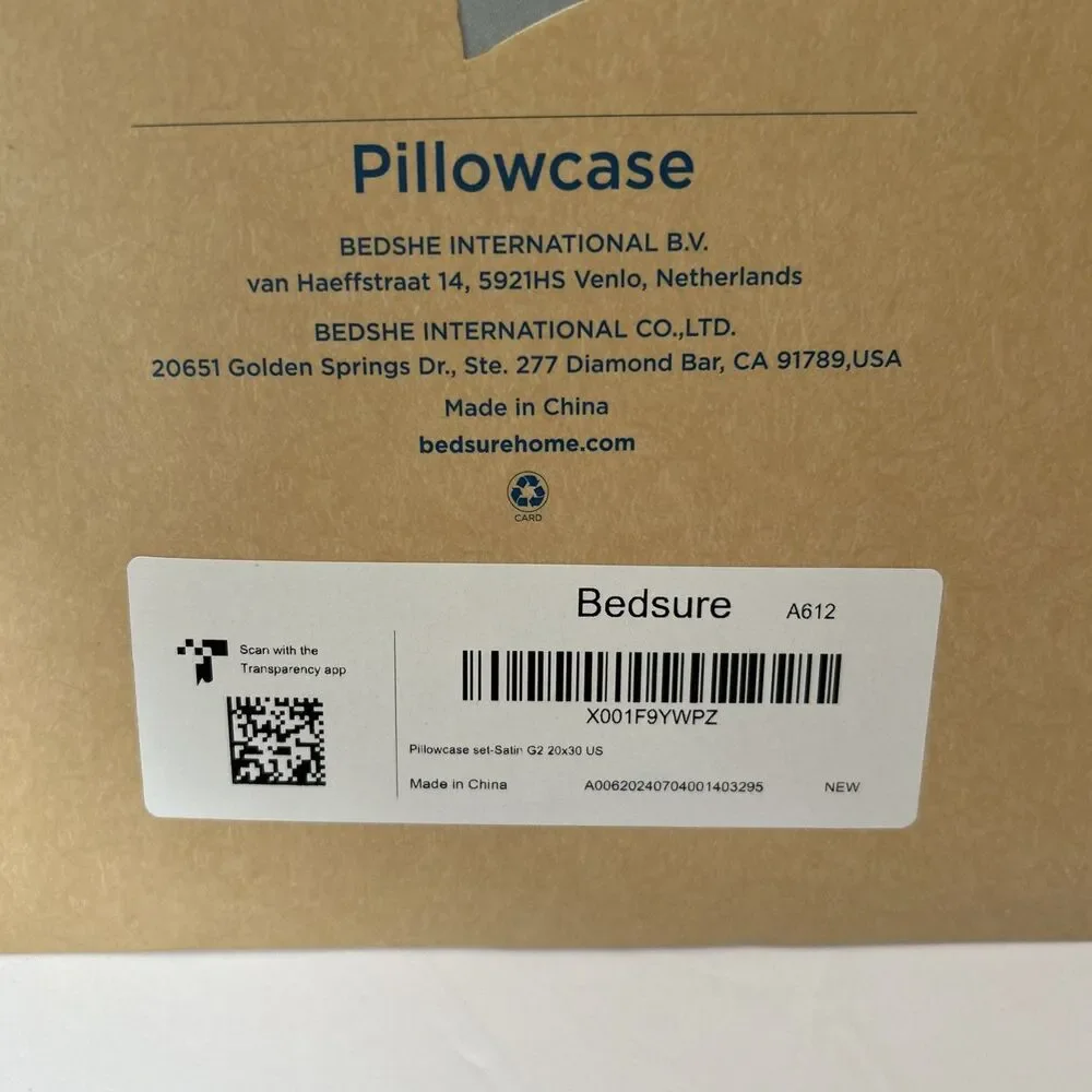 Bedsure Satin Pillowcase Set Queen 20x30 Soft Silky Grey Cooling Pillow Covers